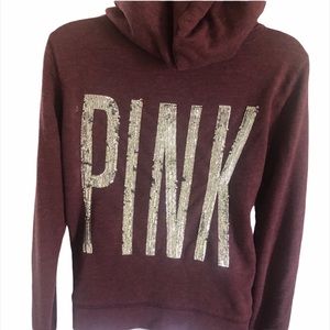Victoria’s Secret PINK bling zip up hoodie Sz. S